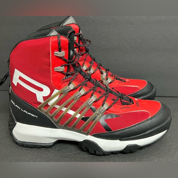 Polo Ralph Lauren RLX Abridge Nylon Boots Red Black Men’s Size 10 RARE NWOB - Picture 2 of 9